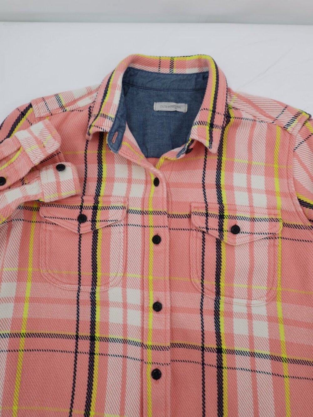 Outerknown Blanket Shirt Womens XS/S Plaid Organic Cotton Button Up Long Sleeve